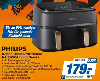 expert Techno Land PHILIPS Doppel-Heißluftfritteuse NA352/04 3000 Series Angebot