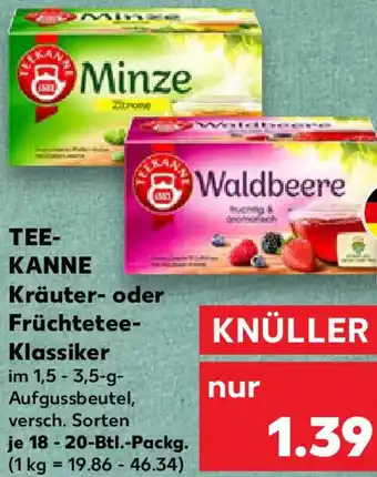 Kaufland TEEKANNE Kräuter- oder Früchtetee Klassiker Angebot