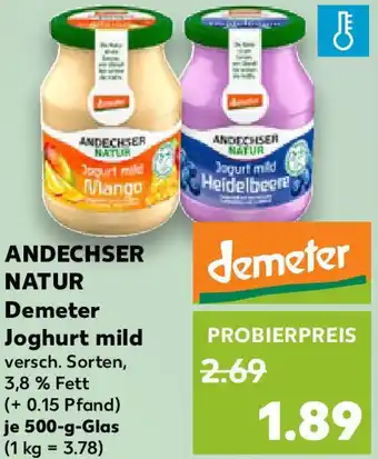 Kaufland ANDECHSER NATUR Demeter Joghurt mild Angebot