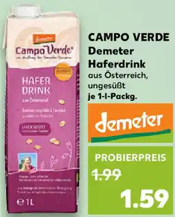 Kaufland CAMPO VERDE Demeter Haferdrink Angebot