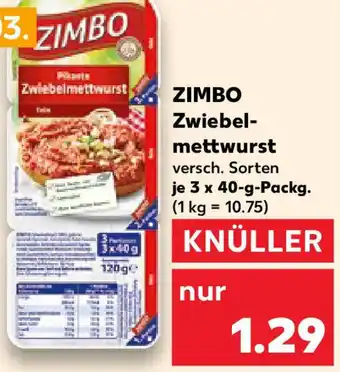 Kaufland ZIMBO Zwiebelmettwurst Angebot