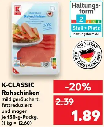 Kaufland K-CLASSIC Rohschinken Angebot