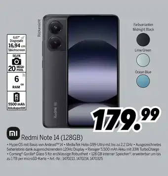 MEDIMAX Xiaomi redmi note 14 (128gb) Angebot