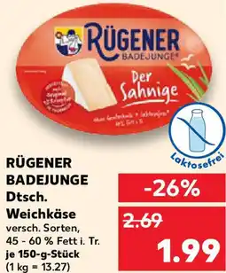 Kaufland RÜGENER BADEJUNGE Dtsch. Weichkäse Angebot