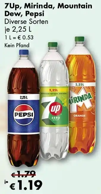 Travel Free 7Up, Mirinda, Mountain Dew, Pepsi Angebot