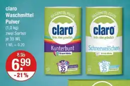 V Markt claro Waschmittel Pulver Angebot