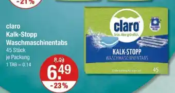 V Markt claro Kalk-Stopp Waschmaschinentabs Angebot