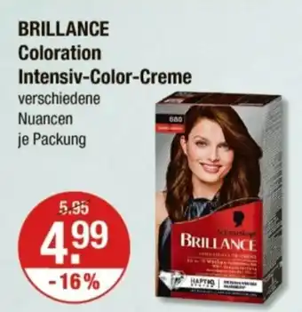 V Markt Schwarzkopf BRILLANCE Coloration Intensiv-Color-Creme Angebot