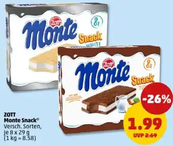 PENNY ZOTT Monte Snack Angebot