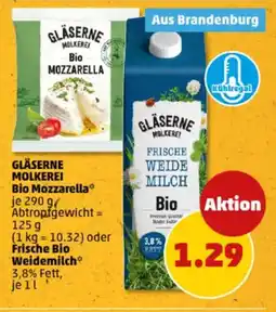 PENNY GLÄSERNE MOLKEREI Bio Mozzarella oder Frische Bio Weidemilch Angebot