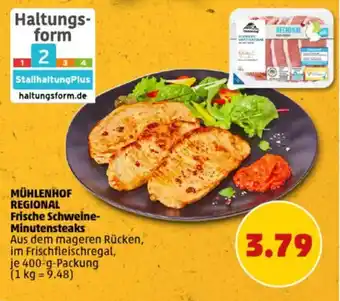 PENNY MÜHLENHOF REGIONAL Frische Schweine- Minutensteaks Angebot