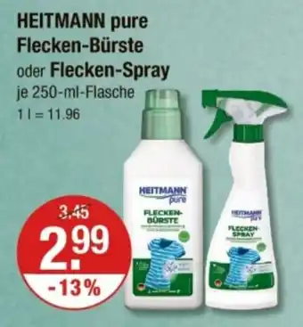 V Markt HEITMANN pure Flecken-Bürste oder Flecken-Spray Angebot