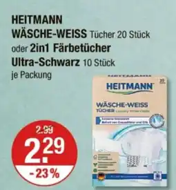 V Markt HEITMANN pure WÄSCHE-WEISS oder 2in1 Färbetücher Ultra-Schwarz Angebot