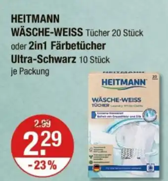 V Markt HEITMANN pure WÄSCHE-WEISS oder 2in1 Färbetücher Ultra-Schwarz Angebot