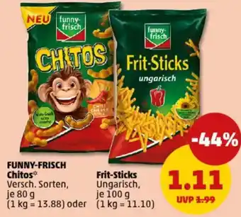 PENNY FUNNY-FRISCH Chitos/ Frit-Sticks Angebot