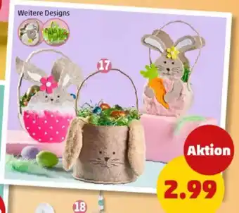 PENNY Filzkörbchen mit Ostermotiv oder Osterkörbchen mit Gras Angebot