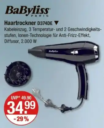 V Markt BaByliss Haartrockner D374DE Angebot