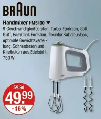 V Markt BRAUN Handmixer HM5100 Angebot