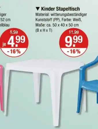 V Markt Kinder Stapeltisch Angebot