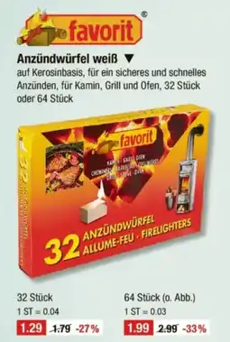 V Markt favorit Anzündwürfel weiß Angebot