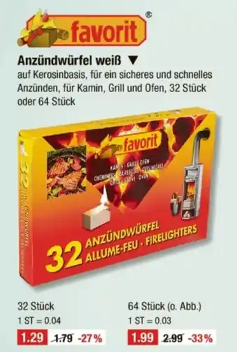 V Markt favorit Anzündwürfel weiß Angebot