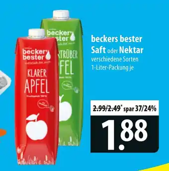 Famila Nord Ost beckers bester Saft oder Nektar Angebot