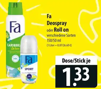 Famila Nord Ost Fa Deospray oder Roll on Angebot
