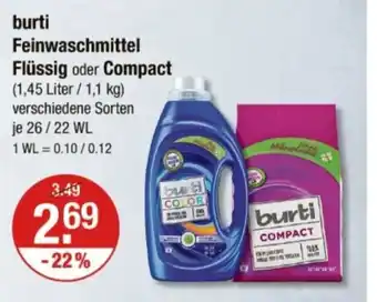 V Markt burti Feinwaschmittel Flüssig oder Compact Angebot