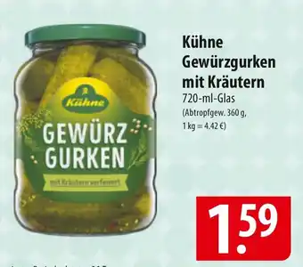 Famila Nord Ost Kühne Gewürzgurken mit Kräutern Angebot