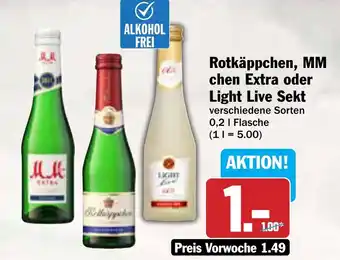 AEZ Rotkäppchen, MM chen Extra oder Light Live Sekt Angebot