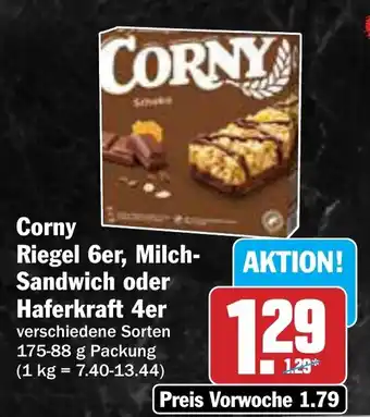 AEZ Corny Riegel 6er, Milch- Sandwich oder Haferkraft 4er Angebot