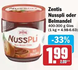 AEZ Zentis Nusspli oder Belmandel Angebot