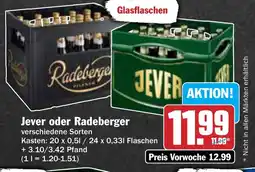 AEZ Jever oder Radeberger Angebot