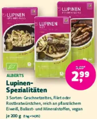 Biomarkt ALBERTS Lupinen Spezialitäten Angebot