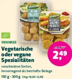 Biomarkt DENNREE Vegetarische oder vegane Spezialitäten Angebot