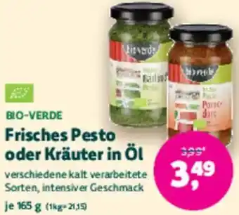 Biomarkt BIO-VERDE Frisches Pesto oder Kräuter in Öl Angebot