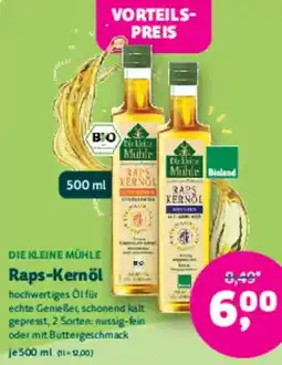 Biomarkt DIE KLEINE MÜHLE Raps-Kernöl Angebot