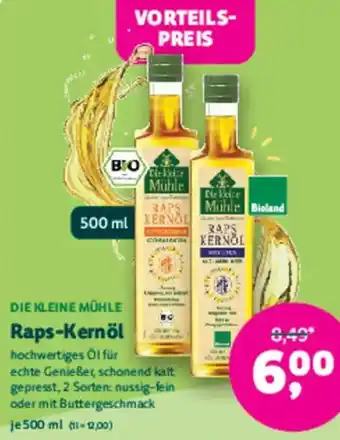 Biomarkt DIE KLEINE MÜHLE Raps-Kernöl Angebot