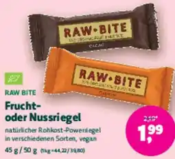 Biomarkt RAW BITE Frucht oder Nussriegel Angebot