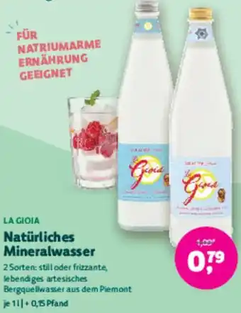 Biomarkt LA GIOIA Natürliches Mineralwasser Angebot