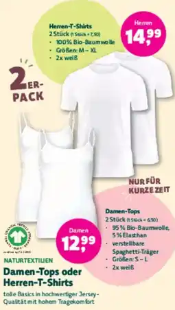 Biomarkt NATURTEXTILIEN Damen-Tops oder Herren-T-Shirts Angebot