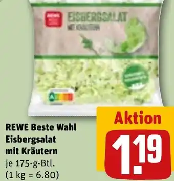 REWE REWE Beste Wahl Eisbergsalat mit Kräutern Angebot