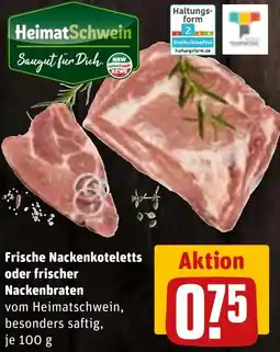 REWE Frische Nackenkoteletts oder frischer Nackenbraten Angebot