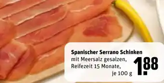 REWE Spanischer Serrano Schinken Angebot