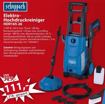 Sonderpreis Baumarkt Scheppach Elektro Hochdruckreiniger HDR165-26 Angebot