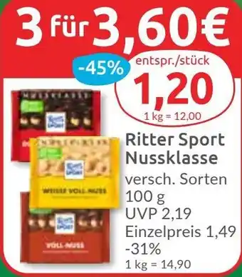 Budni Ritter Sport Nussklasse Angebot