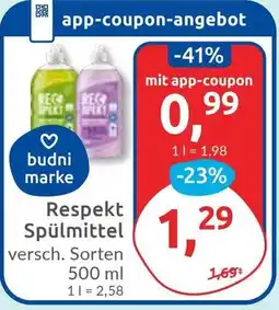 Budni Respekt Spülmittel Angebot