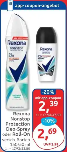 Budni Rexona Nonstop Protection Deo-Spray oder Roll-On Angebot