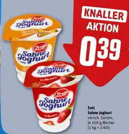 REWE Zott Sahne Joghurt Angebot