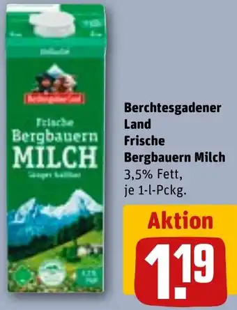 REWE Berchtesgadener Land Frische Bergbauern Milch Angebot